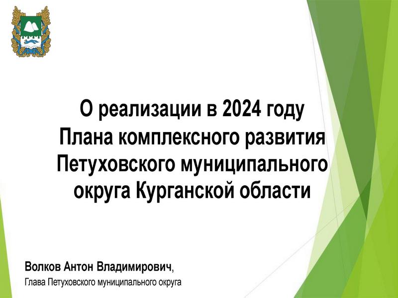 О реализации в 2024 году Плана комплексного развития Петуховского муниципального округа Курганской области.